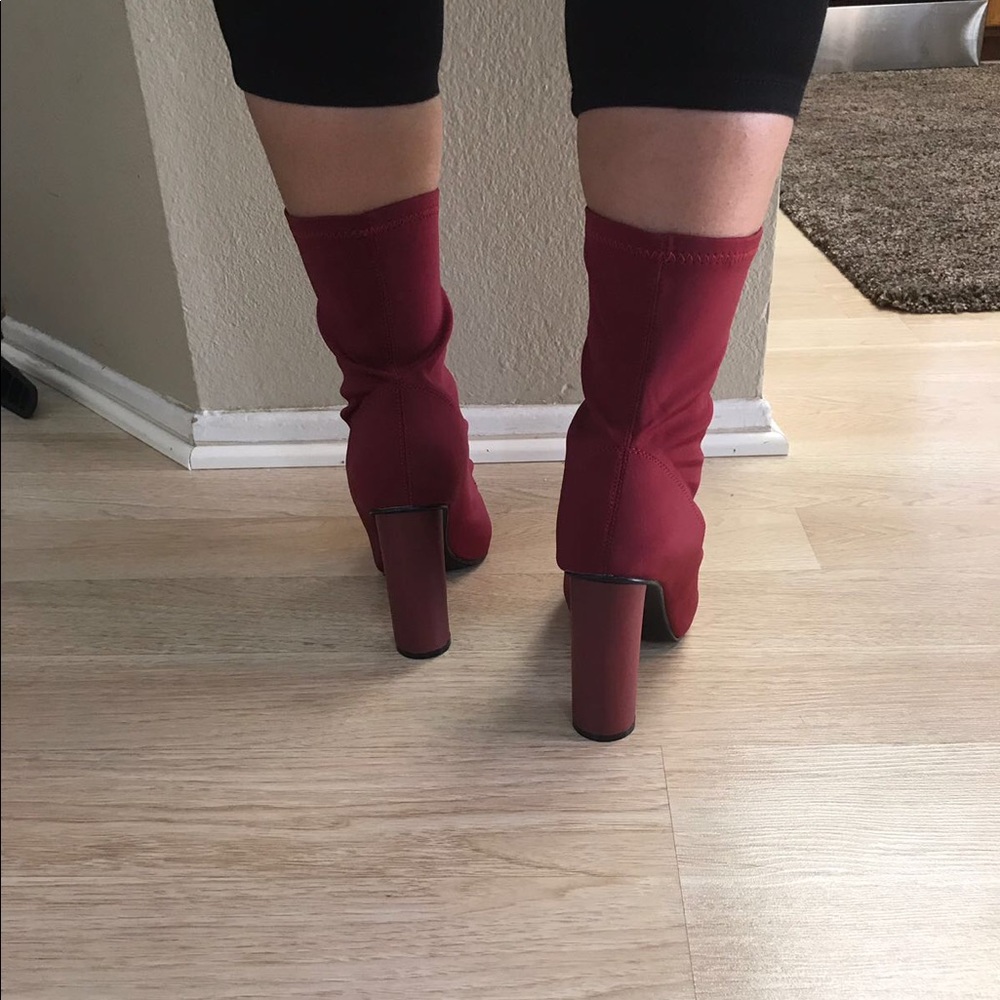 ladies pointed toe high heels short boots - Picture 3 of 4